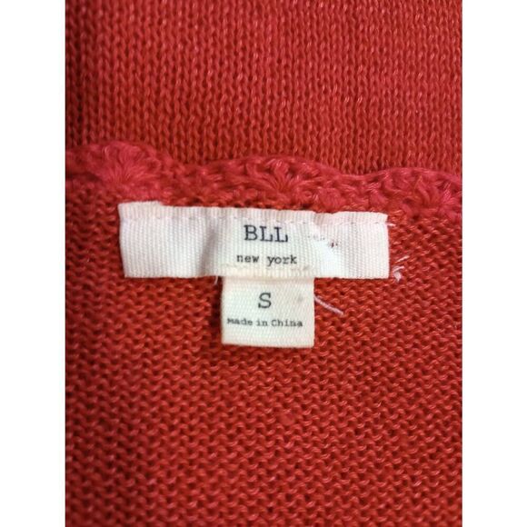 BLL Sweater Ladies Small Burnt Orange Capped Sleeve Crochet - Picture 6 of 8